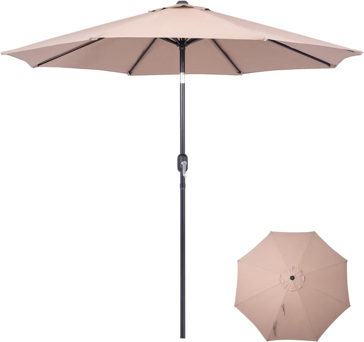 9 Ft. Patio Umbrella, Market Table Umbrella W/Tilt and Crank, 8 Ribs