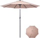 9 Ft. Patio Umbrella, Market Table Umbrella W/Tilt and Crank, 8 Ribs