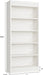71 in Farmhouse Bookcase W/Double Fluted Design, 5 Tier Tall Bookshelf with Wooden Base, Wooden Bookshelf Rustic Vintage Book Shelf for Office Library (White, 70.8" H X 30" W X 11.9" D)