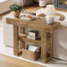 41.34-Inch Farmhouse Console Table, 2-Tier Narrow Sofa Table behind the Couch, Entryway Furniture with Storage Shelves for Hallway Foyer Living Room, Light Brown