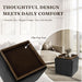 Home Decor Storage Ottoman with Tray Top|Upholstered Modern Square Storage Ottoman with Storage for Living Room & Bedroom, Black Faux Leather