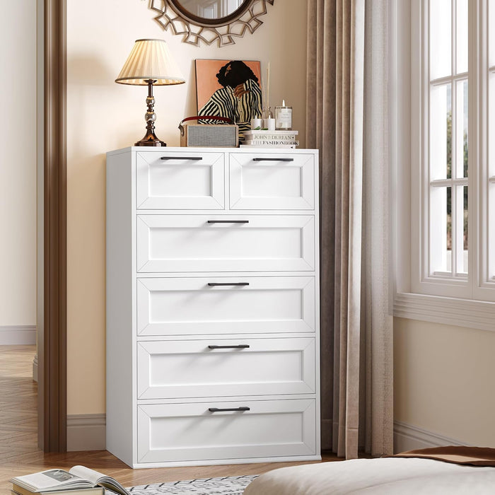 Tall White Generously Proportioned Dresser With Storage