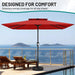 8'X10' 2 Tiers Rectangular Patio Umbrella - Outdoor Umbrella Waterproof UV Protection, Market Table Umbrella W/Crank for Pool, Backyard, Deck(Red)
