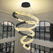 5 Ring Large Black Chandeliers Luxury Modern Crystal Chandelier Lighting, High Ceiling Chandelier for Foyer Staircase D12''+20''+27.5''+35''+43''