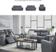Signature Design by Ashley Mindanao Contemporary Leather Match Upholstered Power Reclining Sofa with Adjustable Headrest and USB Ports, Gray