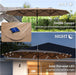 14.4Ft Large Patio Umbrella with 36 Solar LED Lights, Double Sided Outdoor Umbrella with Base Included