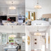 20Inches White Drum Chandelier Large Pendant Lights for Dining Room