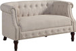 Beige Chesterfield Loveseat: Classic, Elegant Design