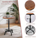 Vintage Bar Table 30-35.4Inch Height Adjustable Industrial Bistro Table Retro Dinning Table for Kitchen Coffee House Pub Swivel Wooden Top