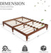 12" Japanese Joinery Solid Wood Queen Bed Frame with Turned Legs