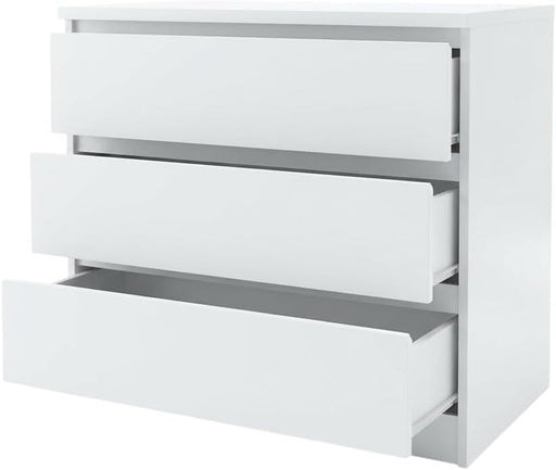 White 3 Drawer Dresser – Modern 3 Drawer Dresser for Bedroom, Closet, or Entryway – Sleek and Functional Three Drawer Unit for Compact Storage