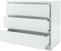 White 3 Drawer Dresser – Modern 3 Drawer Dresser for Bedroom, Closet, or Entryway – Sleek and Functional Three Drawer Unit for Compact Storage
