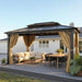 10x15 Hardtop Gazebo With Fireproof Curtain Netting