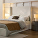 Queen Size Upholstered Wingback Bed with 54" Tall Headboard, Modern Minimalist Design Platform Bed, Textured Canvas Chenille, Easy Assembly, Sturdy Frame, Box Spring Required, Ivory