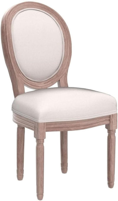 French Country Dining Chairs Set of 4, Vintage Louis Chairs with Curved Backrest and Beautifully Carved Solid Wood Frame Farmhouse Dining Chairs for Living Room, Kitchen, Restaurant