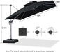 Cantilever Patio Umbrellas 10' X 10' Square Double Top, Black
