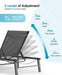Foldable Outdoor Lounge Chair, No Assembly Patio Chaise Lounge Outdoor with 5-Positions, Aluminum Pool Lounge Chair with Portable Design for Pool, Beach, Deck, Backyard, Grey