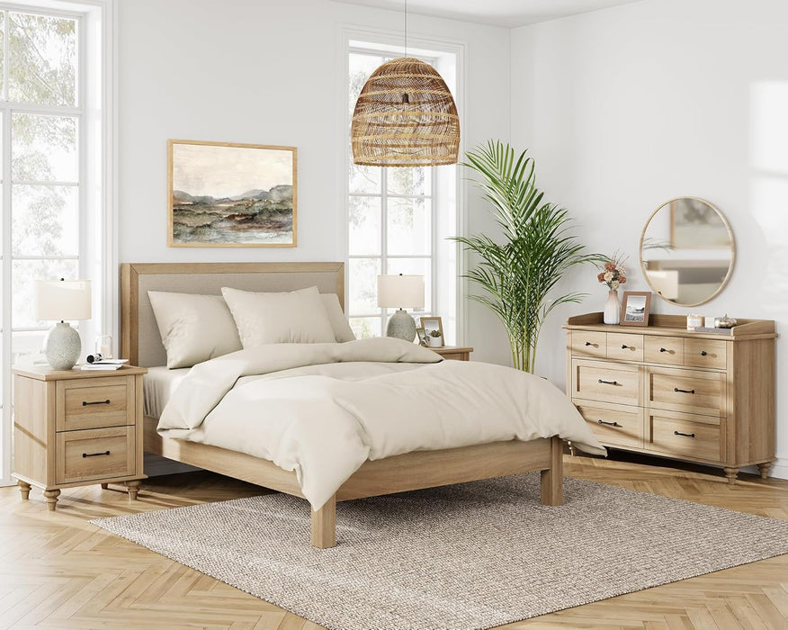 Oak Dresser Featuring Six Deep Drawers StorageUnit