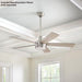 Fanelee 54 In. White Color Changing LED Brushed Nickel Smart Ceiling Fan with Light Kit and Remote Powered by Hubspace