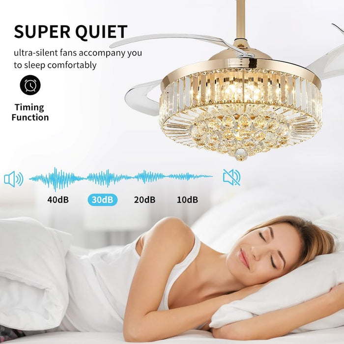 UltraQuiet 42 Inch Fandelier Ceiling Fan RemoteLED