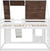 Twin over Twin House Bunk Bed Frame with Roof,Window,Ladder and Slide for Boys Girls, White & Brown