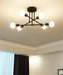 Modern Sputnik Chandelier, 6-Light Ceiling Light, 6 LED Light Bulbs Included for Bedroom,Dining Room,Kitchen,Office (Black)