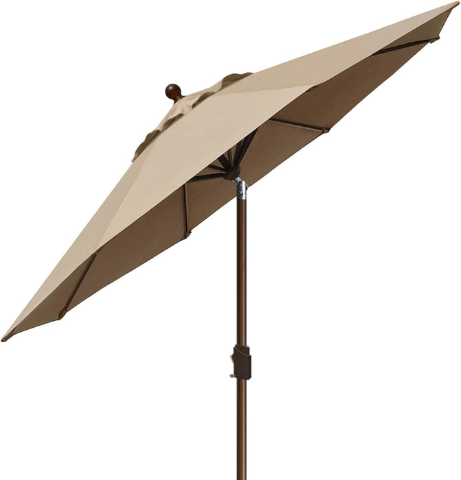 USA 10-Year-Non-Fading 9Ft Market Patio Umbrella, UPF 50+ UV Protection Performance Sun Umbrella, Heavy Duty Commercial Grade Outdoor Table Umbrella with Crank & Tilt, Windproof Vented Top for Garden, Pool, Deck and Outdoor Playsets,Heather Beige