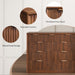 Fluted Tall Dresser for Bedroom, 9 Drawer Chest of Drawers,Walnut