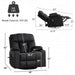 Oversized Swivel Rocker Recliner, Rocking Recliner Chair, Black