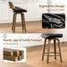 Bar Stools Set of 2, 26" Bentwood Counter Height Barstools, Black | Swivel, Mid Century Modern, Bentwood Back and Footrest, Padded Seat, Upholstered Faux Leather Bar Chair, for Kitchen Island