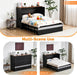 Queen Murphy Bed With Black IntegratedChargingStations LedLighting