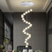 Crystal Ball Chandelier for High Ceiling Modern Glam Crystal Chandelier Lighting for Foyer Enterway Long Staircase 25 Light Silver