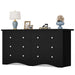 GlossyBlack SixDrawer Dresser 52Inch Contemporary Storage
