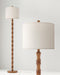 Rustic Floor Lamp 62Inch Walnut LinenTextured Shade