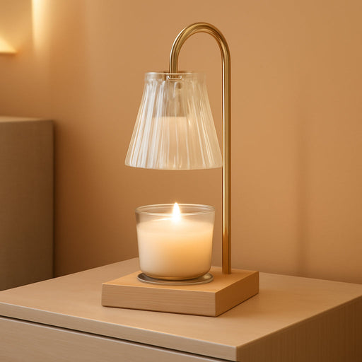 Candle Warmer Lamp with Timer, Vintage Electric Candle Lamp Warmer, Mothers Day Presents for Mom, House Warming Decor, Dimmable Candle Melter for Scented Wax, Clear