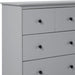 Greyish Handcrafted Solid Pinewood Dresser Six Drawer