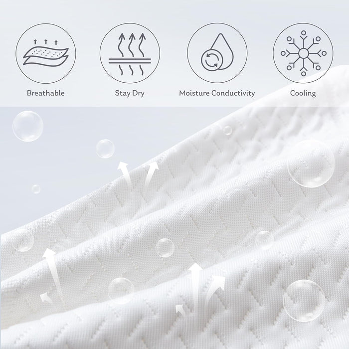 14 Inch Queen Memory Foam Mattress, Fiberglass Free Mattress Bed in a Box, Gel Mattress Medium Firm Mattress, Back Pain Relief Mattress Made in USA, Certipur-Us Certified, 60”X80”X14”, White