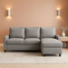 L Shaped Convertible Sectional Sofa LightGreyLinenFabric