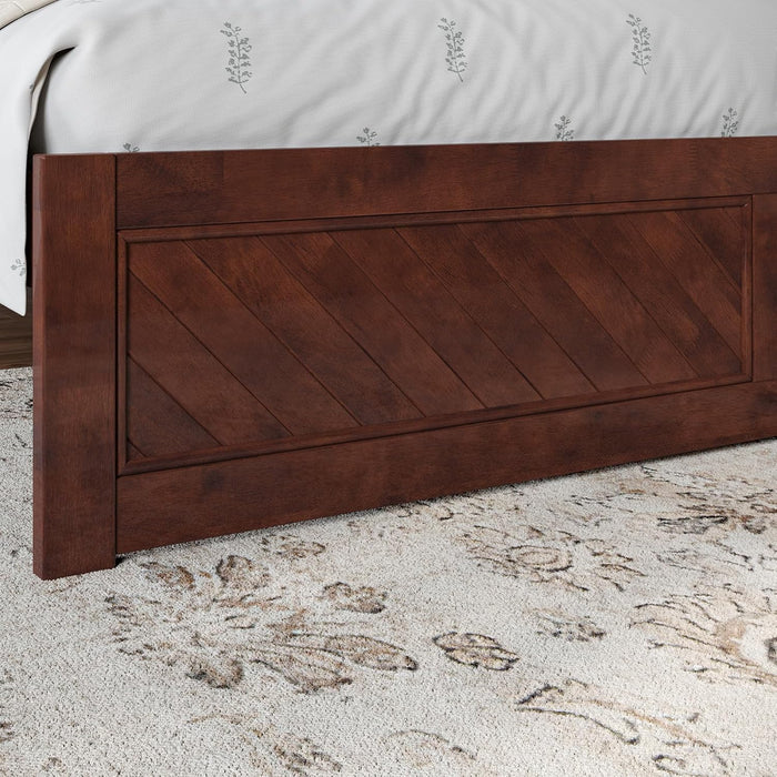 , Canyon King Platform Bed with Matching Footboard, Walnut