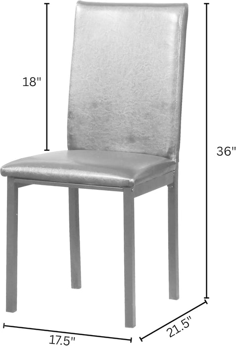 Noyes Faux Leather Metal Frame Dining Chair, Gray