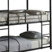 Cairo Metal Frame Full Triple Bunk Bed in Sandy Black
