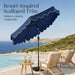 9Ft Patio Market Umbrella with Scallop Trim, Uv-Fade-Resistant 210G Canopy, Crank & Tilt, Wind Vent, Heavy-Duty Frame - Navy