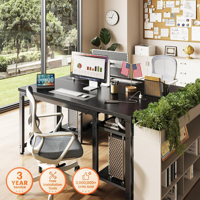 47.2'' X 19.7'' Computer Desk, Power Outlets, 0.95'' Thick Desktop