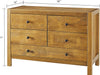 Rustic Oak Finish FiveDrawer Dresser With RoundKnobs