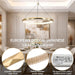 Modern Gold Ring Pendant Light 24Inch Faceted Geometric Chandelier