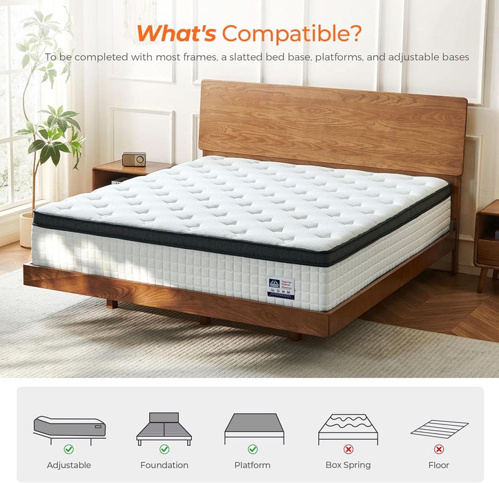 Queen Size Hybrid Mattress Gel MemoryFoam ProEdition