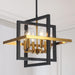 Black Gold Six Light Geometric Industrial Chandelier