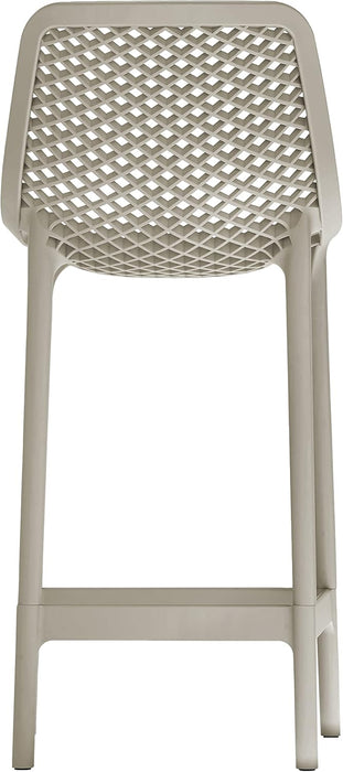 330Taupe Mykonos Collection Modern | Contemporary Outdoor Patio Stool with Taupe Polypropylene Plastic, Weather Resisting, 17.5" W X 21" D X 38" H, Taupe, Set of 4