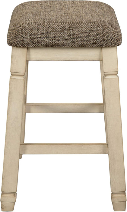 Bolanburg Farmhouse 24" Counter Height Upholstered Barstool, 2 Count, Whitewash