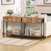 29.5" Narrow Console Table with 2 Fabric Drawers, Small Entryway Table with 2-Tier Storage Shelves, Sofa Table, behind Couch Table, for Living Room, Hallway, Rustic Brown and Black BF71XG01